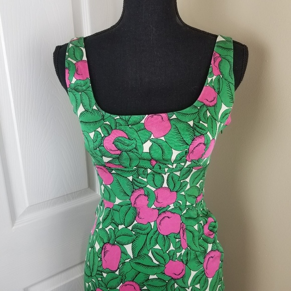 Diane Von Furstenberg Pink/Green Print Dress - Picture 2 of 6